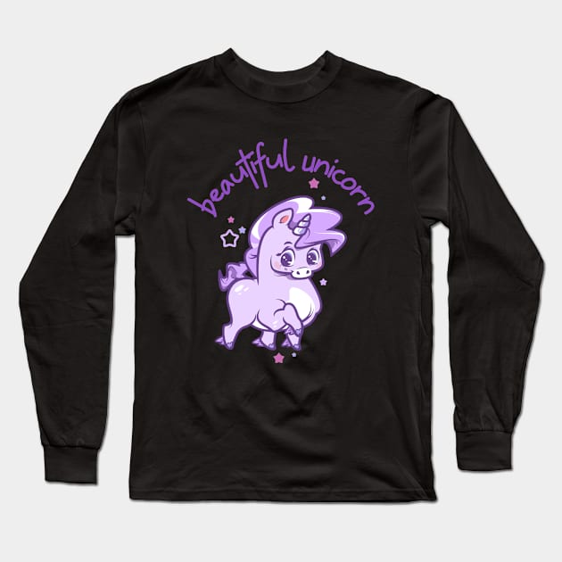 Cute little Unicorn Pony Long Sleeve T-Shirt by DAGHO